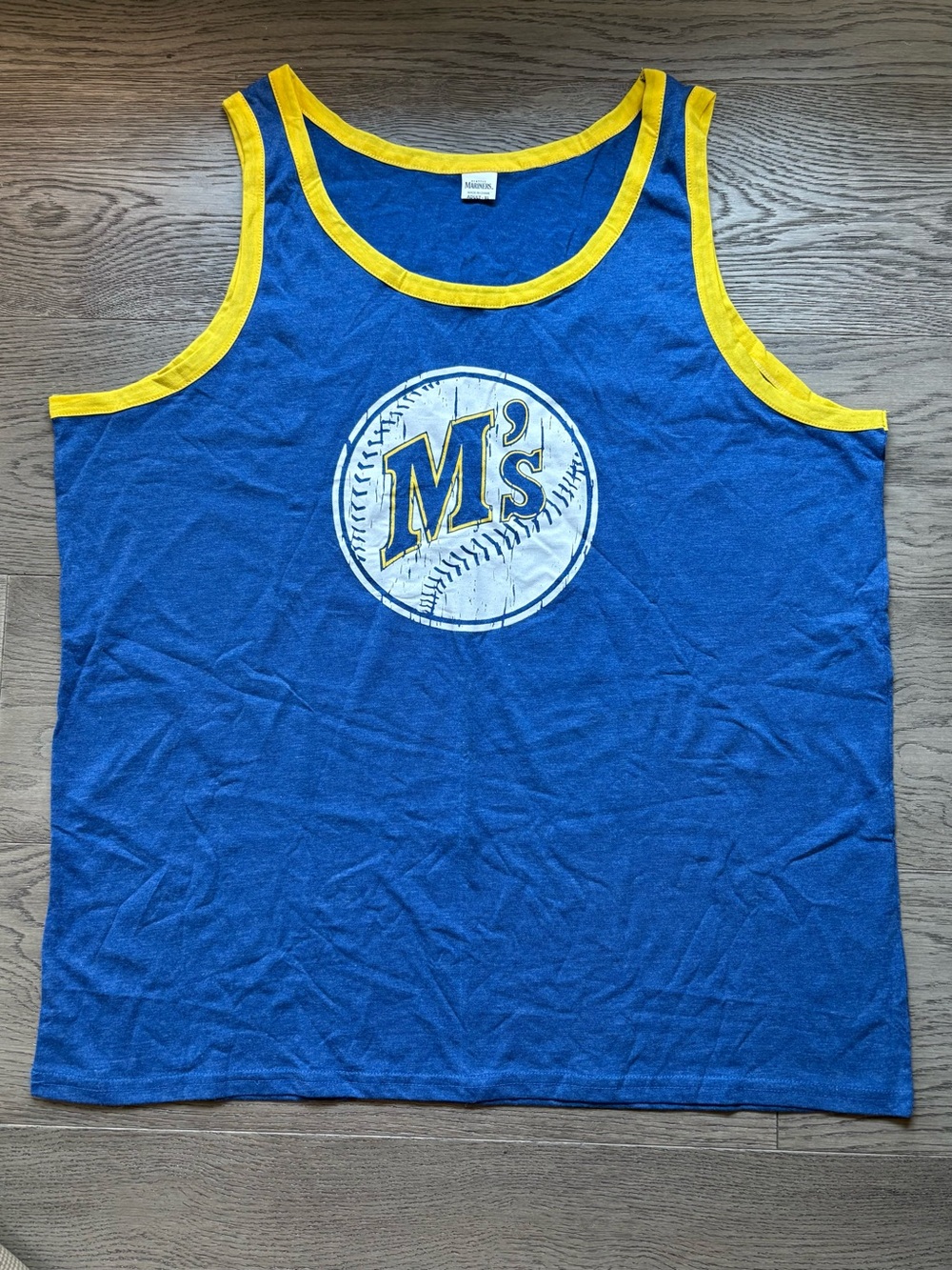 NWOT Seattle Mariners Blue & Yellow Baseball Tank Top XL